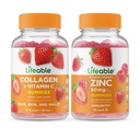 Żywy Kolagen & Witamina C + Cynk 50mg, Gummies Bundle - Great Desting, Suplement witaminy, Gluten Free, GMO Free, Gummy do żucia