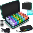Miesięczny Pill Organizator 2 razy dziennie, Miesięczny Pill Box Organizator z 32 Codzienne Komory, 30 Dni Pill Holder z Hard Travel Case Pill Case Vitamins Case + Przenośne 7- Day Travel Medicine Organising Bag