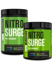 Jacked Factory NITROSURGE PreWorkout Supplement - Energy Booster, Instant Siła Zyski, Clear Focus & Intensywne pompy - NO Booster & Potężny Prettenment Energy Powder - 90 Słupki, Niebieski Malina