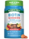 Nature 's Truth Biotin Gummies Birmingham 124; 10000mcg Birmingham 124; 50 Count Birmingham 124; Vegan, Non- GMO & Gluten Free Supplement