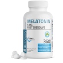 Bronson Melatonin 5 mg Szybko Rozpuścić Peppermint Tabletki z witaminą B6 - Promotes Relaxation, 360 Wegetariańskie lizać Lozenges