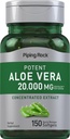 Piping Rock Aloe Vera Kapsułki 20000mg Bilans 124; 150 Softgels Bilans 124; Skoncentrowany suplement ekstrakcji Bilans 124; Non-GMO, Gluten Free