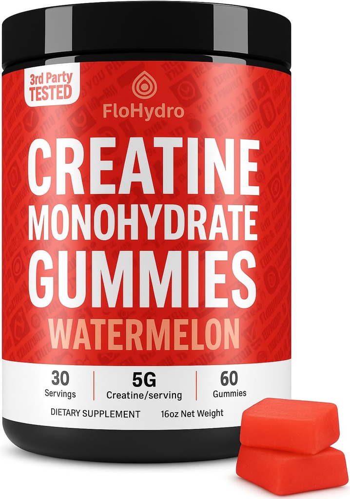 Gummie kreatynowe 124; 5g Kreatyna w 2 Gummie Kreatyna 124; Zero Sugar Kreatyna monohydrat 124; 3rd- Party Lab Tested 124; Czyste składniki