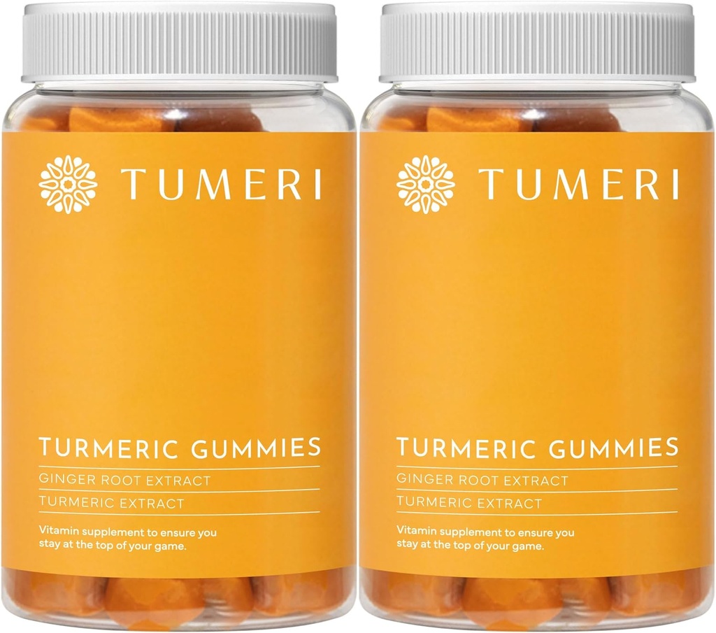 TUMERI Turmeric and Ginger Gummies - Kurkuma kurkuma Kurkumina Joint Supplement - 60 Count Natural Tropical Fruit Flavored Vegan Gummies - Opakowanie 2