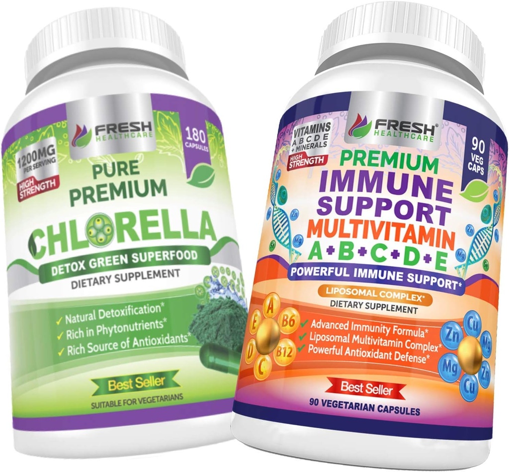 ŚWIEŻE ZDROWIE Chlorella i wsparcie immunologiczne Multiwitamina - Bundle