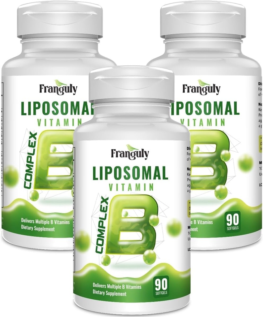 Active B Complex Liposomal B Vitamin with Plus Choline Inositol High Potency B Complex B1, B2, B3, B5, B6, Biotin, Folate, B12 Methylcobalamin- Supports Energy and Brain Health - 270 Softgels