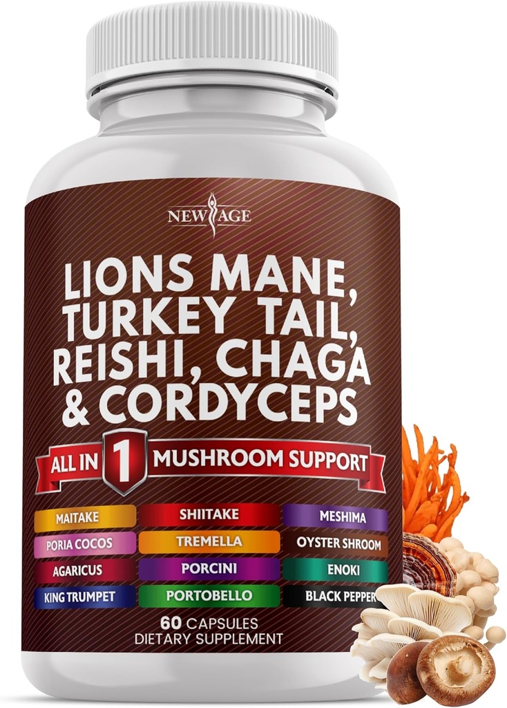 Nowy wiek Lwy Mane Mushroom Suplement z Turcji Ogon Reishi Cordyceps Chaga z Marshmallow Root