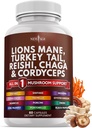 Nowy wiek Lwy Mane Mushroom Suplement z Turcji Ogon Reishi Cordyceps Chaga z Marshmallow Root