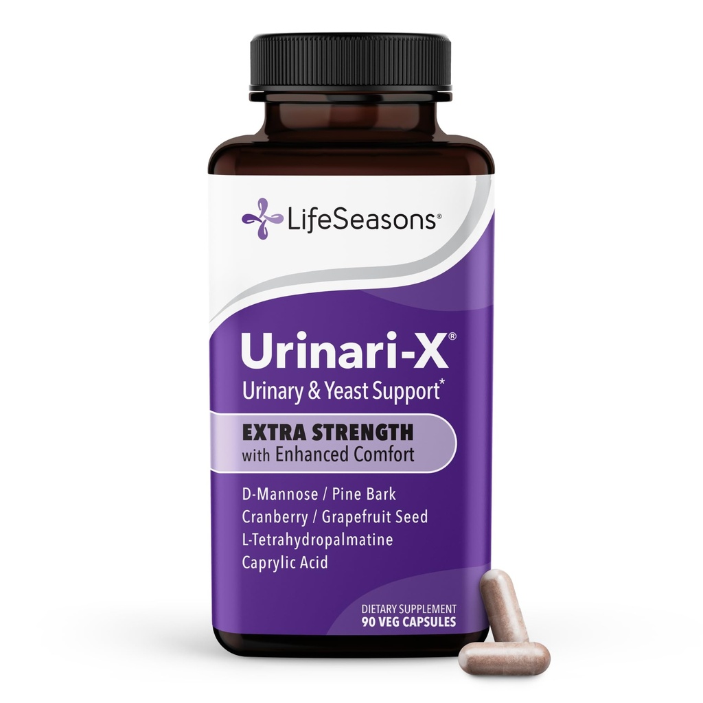 Urinari- X Dodatkowa siła z ulepszonym komfortem - Urynary Tract Support - Szybkie UTI Relief - Suplement witaminy dla funkcji pęcherza - D- Mannose, Żurawina, Pinebark, Uva Ursi & Grejpfrut - 90 Kapsułki