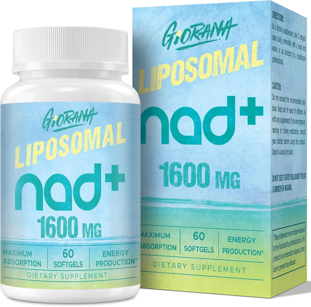 1600 MG Liposomal NAD + Suplement, NAD + suplement booting, Superior Absorption, Witamina B3 do obrony starzenia, długowieczność, Energia, Naprawa, Non-GMO, 60 Softgels