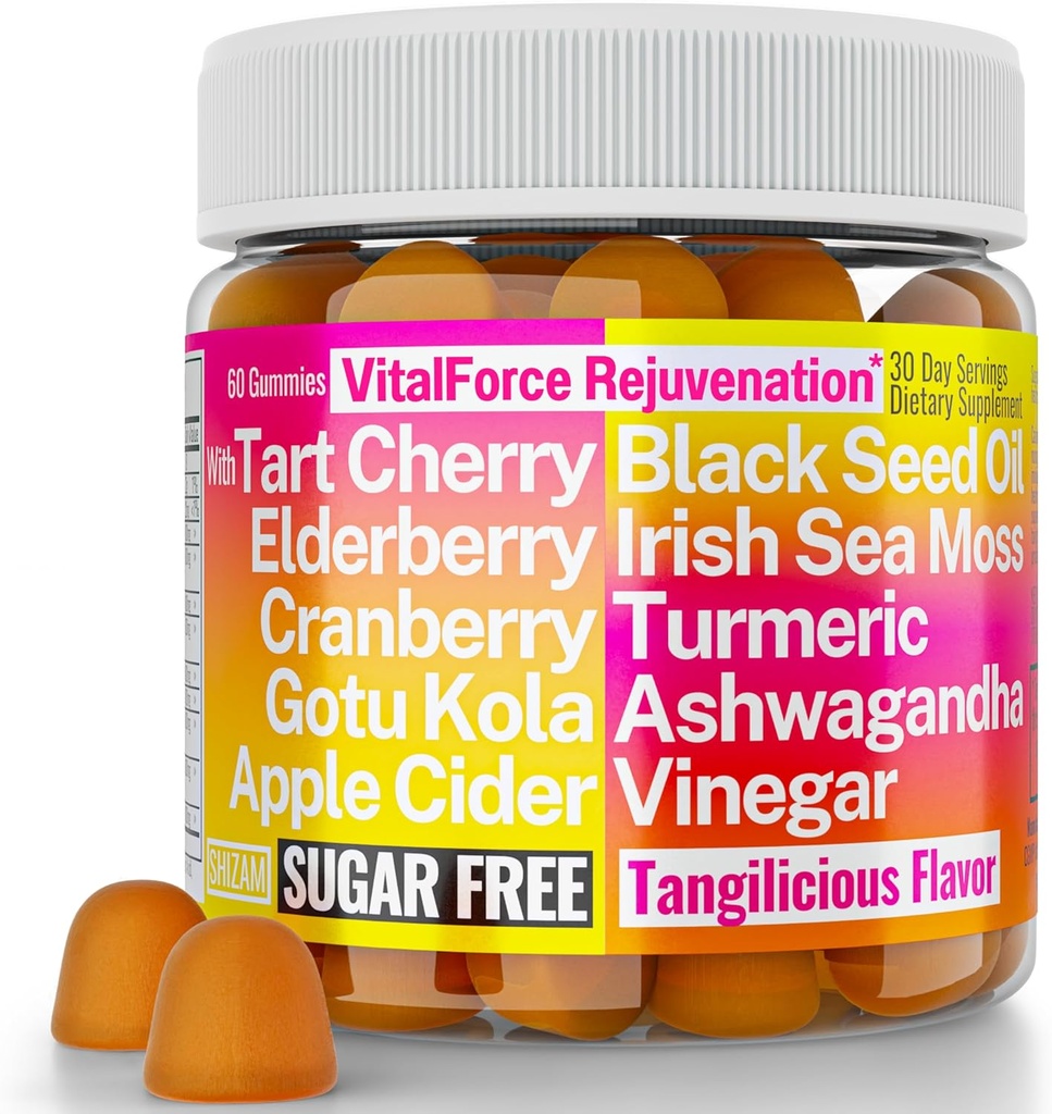 Gotu Kola Black Seed Oil Jabłko Cydr Ocet Irish Seamoss Cranberry Ashwagandha Tart Cherry Turmeric Curcumin Elderberry Gummies