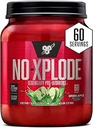 BSN N.O.-XPLODE Proszek do wstępnego treningu, Suplement energetyczny dla mężczyzn i kobiet z kreatyną i Beta- Alanina, Flavor: zielone jabłko, 60 Służenie