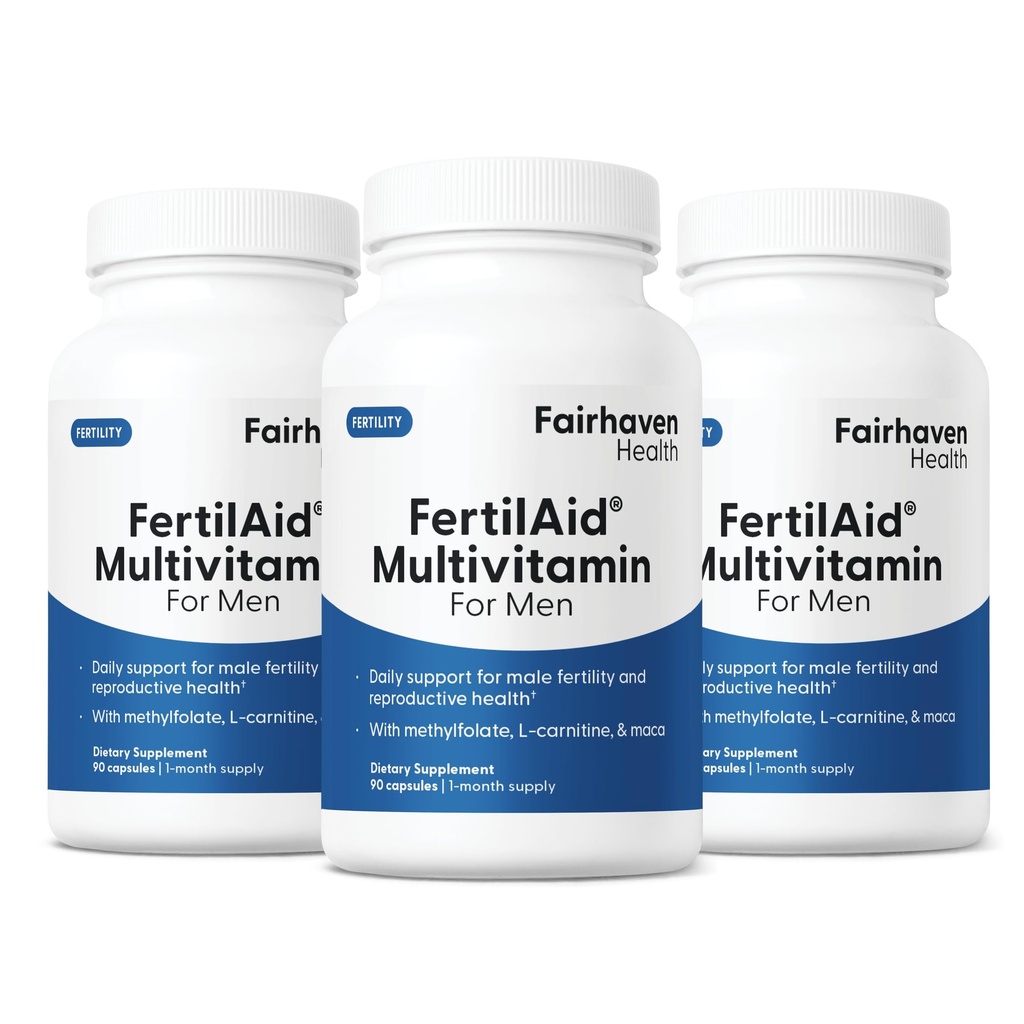 Fairhaven Health 3 Miesiąc Dostawy Fertilaid dla mężczyzn Prenatal męski Suplement płodności 124; Hrabia i Motility Wsparcie przed poczęciem dla niego 124; Wsparcie płodności obejmuje, Cynk i Folate 124; 90 Kapsułki
