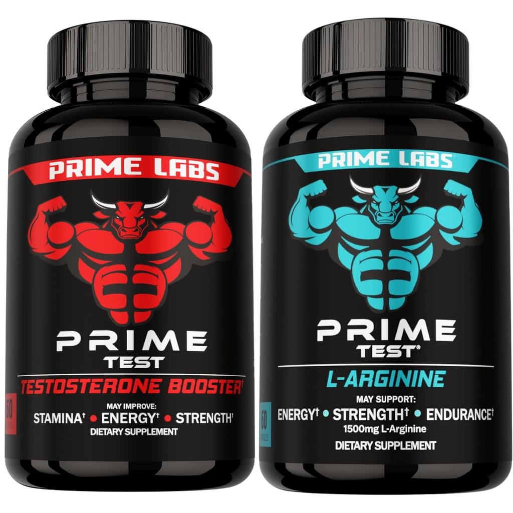 Prime Labs Prime Test Testosteron Booster + L Argininy tlenek azotu kapsułki - 60 Licz każdy