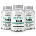 Organic Ocean Better Fiber - Daily Fiber Supplement - Soften Stool for Effortless Bowel Movements - z Psyllium Hulk i Slippery Elm - 3 Butelki