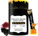 Himalajski Pure Nutrity Shilajit Honey Sticks Gold- Saffron, Miód - 75% Kwas Fulvic, 85 + Minerały śladowe - dla mężczyzn Kobiety - 30 Sticks (Shilajit Honey 30 Sticks)