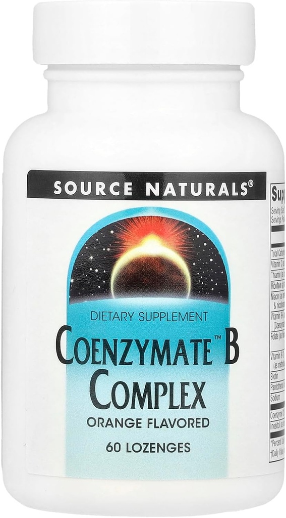 Źródło Naturals Coenzymate B Complex Fast Acting, Szybki rozpuszczalny pomarańczowy - 60 Lozenges