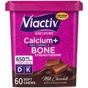 Viactiv Wapń + witamina D3 Suplement Soft Chews, Czekolada mleczna, 60 żuć - suplement diety wapniowej dla zdrowia kości