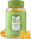 Witamina wolna od cukru B2 Gummies- Riboflavin 400mg 200mg z magnezu, CoQ10 dla dorosłych i dzieci, Wegan, 60 Hrabia