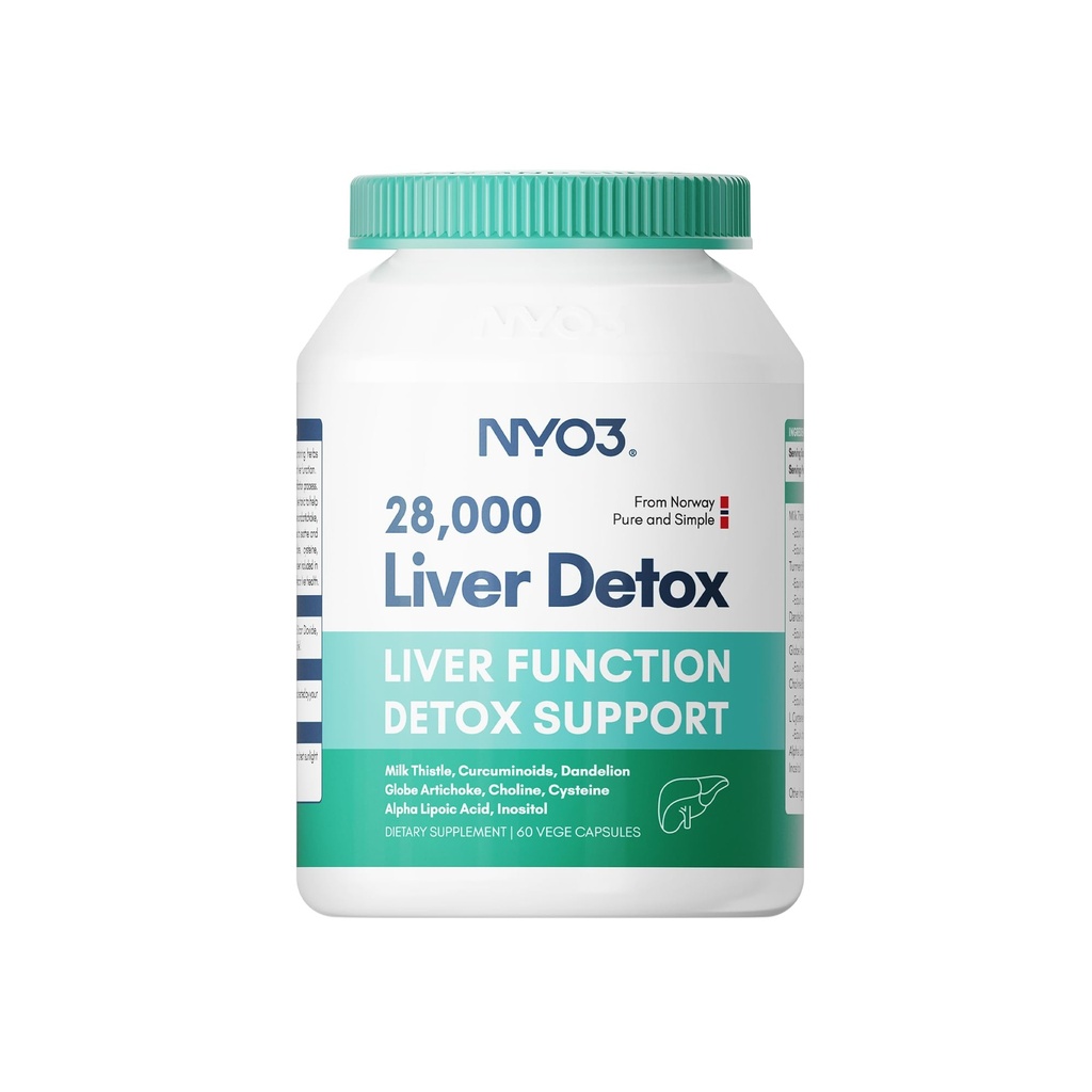 NYO3 Mleko Thistle 200mg Suplement detox wątroby z Dandelion Root & Artiduck Extract 124; 60 Kapsułki 124; Silimarin przeciwutleniacz Wsparcie, Wątroba Cleanse & Herbal suplement