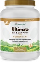 NaturVet Ultimate Skin & Coat Powder Pet Suplement dla psów i kotów - Zawiera Omegas 3, 6, 9, Biotin, Witaminy - Dla zdrowego psa Coats, skóry kota - Smaczne jedzenie Topper dla zwierząt domowych - 4 lbs.