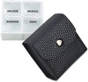 VOFOON Small Pill Organizer, Travel Pill Box for Purse, Pocket Pill Container, 4 razy dziennie Portable Medicine Witamina Case, Fish Oil Supplement Box (4 Komory, 4X- SU)