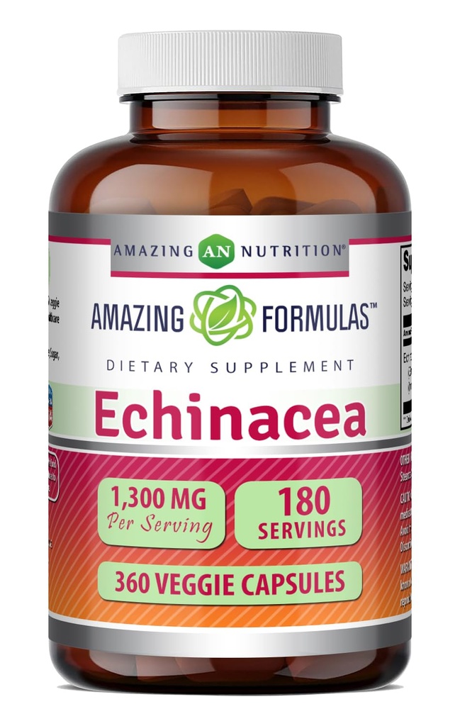 Amazing Formulas Echinacea Xi124; 1300 Mg Per Serving Xi124; 360 Veggie Capsules Xion124; Non-GMO Xion124; Gluten Free Xion124; Made in USA
