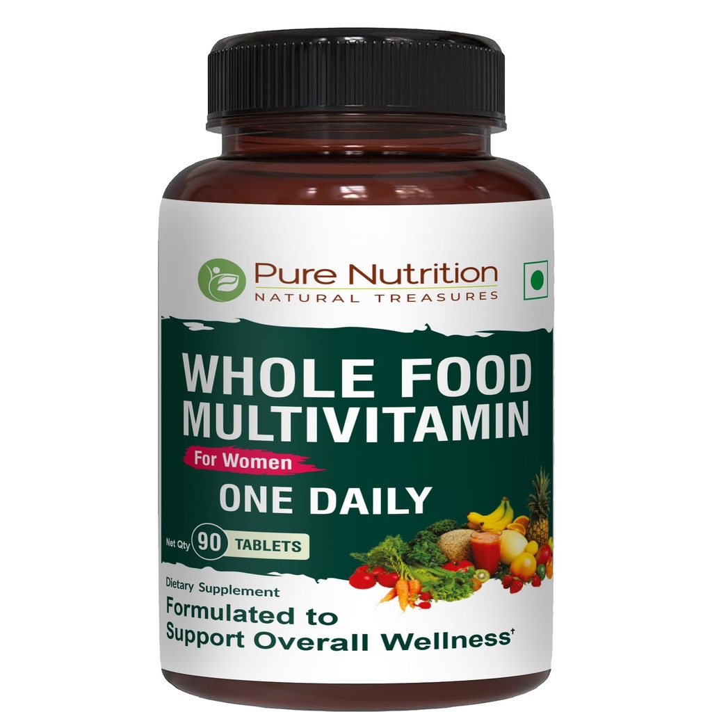 Pure Nutrition Whole Food Multivitamina dla kobiet 124; 90 Tabs Description 124; One- A- Day Description 124; 100% RDA Description 124; 24 Natural Vitamin and Minerals Description 124; All Natural Plant Based Women 's Multivitamine Description 124; 3 Months Supply