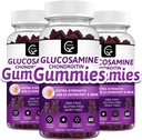 Glukozamina Gummie Chondroitin z MSM & Elderberry - Dodatkowa siła Mobilność & Elastyczność Wsparcie, Antyutleniacze Suplement immunologiczny dla dorosłych, Mężczyźni i Kobiety - 60 Gummie Chondroitin (3 Pack)