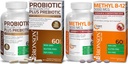 Bronson Probiotic 50 Milion CFU + Prebiotyk z Apple Polyphenols & Ananase Fruit Extract + Methyl B12 5000 µg Witamina B12 Methylcobalamina