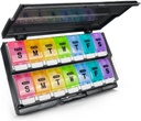 2 razy dziennie - przypomnienie Am / Pm Daily Pill Case Organizer Medicizer, Push Przycisk 7 Day Pill Box for Pills / Witamina / Dorsz Olej / Suplementy wątroby (Rainbow)