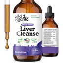 Wild & Organic Liver Cleanse Detox Tincture - Milk Thistle, Dandelion Root Herbal Complex - Liquid Liver Supplement Supplement - Vegan, Sugar & Alcohole-Free Milk Thistle Drops - 4 fl oz