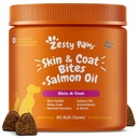 Zesty Paws Omega 3 Olej rybny dla psów - Zesty Paw Dog Vitamin i suplementy dla Hip, Joint & Skin, Bacon (90 Chews)