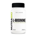 Suplement NutraBio L- argininy, 750mg - Prekursor tlenku azotu, wspomaga przepływ krwi, zdrowie naczyniowe i wzrost mięśni - Suplementy argininy L dla mężczyzn i kobiet - 120 Kapsułki