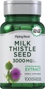 Piping Rock Milk Thistle Supplement 3000mg Xiv 124; 100 kapsułki Xiv; koncentrat Herbal Extract Xiv 124; Non-GMO, Gluten Free