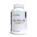 NuEthix Buildations NU- D3 + K2 - Witamina D3 i K2 5000 iu Suplementy - Pakowane z Reishi Mushroom, Magnezu, & Cynk - 60ct, 60 Służenia - Made in USA Products Only