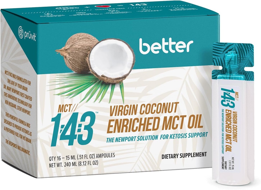MCT 1: 43 Oil from Organic Coconuts - Fatty Acid Fuel for Complete Healthy Coverage - 8.12 FL OZ