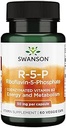 Swanson R- 5- P (Riboflavin- 5- Fosforan) - Suplement witaminy B2 Promowanie energii, Metabolizm i Wizja Zdrowie - Naturalna receptura Wellness - (60 kapsułek)