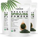 Ziemskie Koło Organiczne Spirulina proszek, Kosher, Surowy i nienapromieniowany 124; Czyste białko wegańskie 124; Premium Energia Superfood, Wysokie Amino Kwasy i przeciwutleniacze - (8oz - 3 Pack)