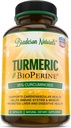 Kurkumina kurkuminowa z BioPerine 1500mg - Naturalne i zdrowe wsparcie zapalne z 95% Znormalizowane kurkuminoidy dla potencji i absorpcji - 60 Kapsułki z czarnym pieprzem