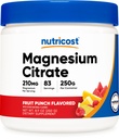 Nutricost Magnezu cytrynian w proszku (owocowy punch, 250 gramów)