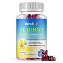 St John 's Gummies 600mg, 3 in 1 Organic Herbal Supplements for Stress Relief, Wsparcie układu nerwowego, z Ashwagandha & Holy Basil Extract dla dorosłych i dzieci, Non-GMO, Vegan, 60 ct.