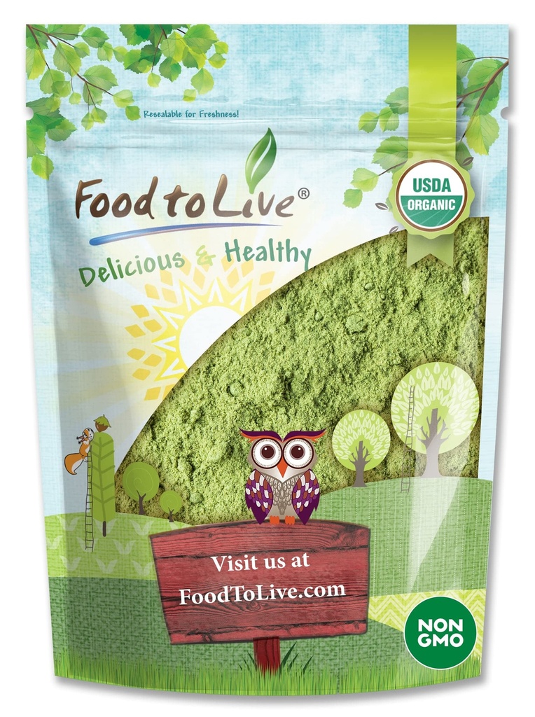 Food to Live Organic SuperGrass Powder Blend, 6 Ounces – Mixed Alfalfa, Barley Grass, and Wheatgrass Powders. Non-GMO, Pure Superfood, Vegan, Kosher, Mixes Well. Perfect for Smoothies and Shakes