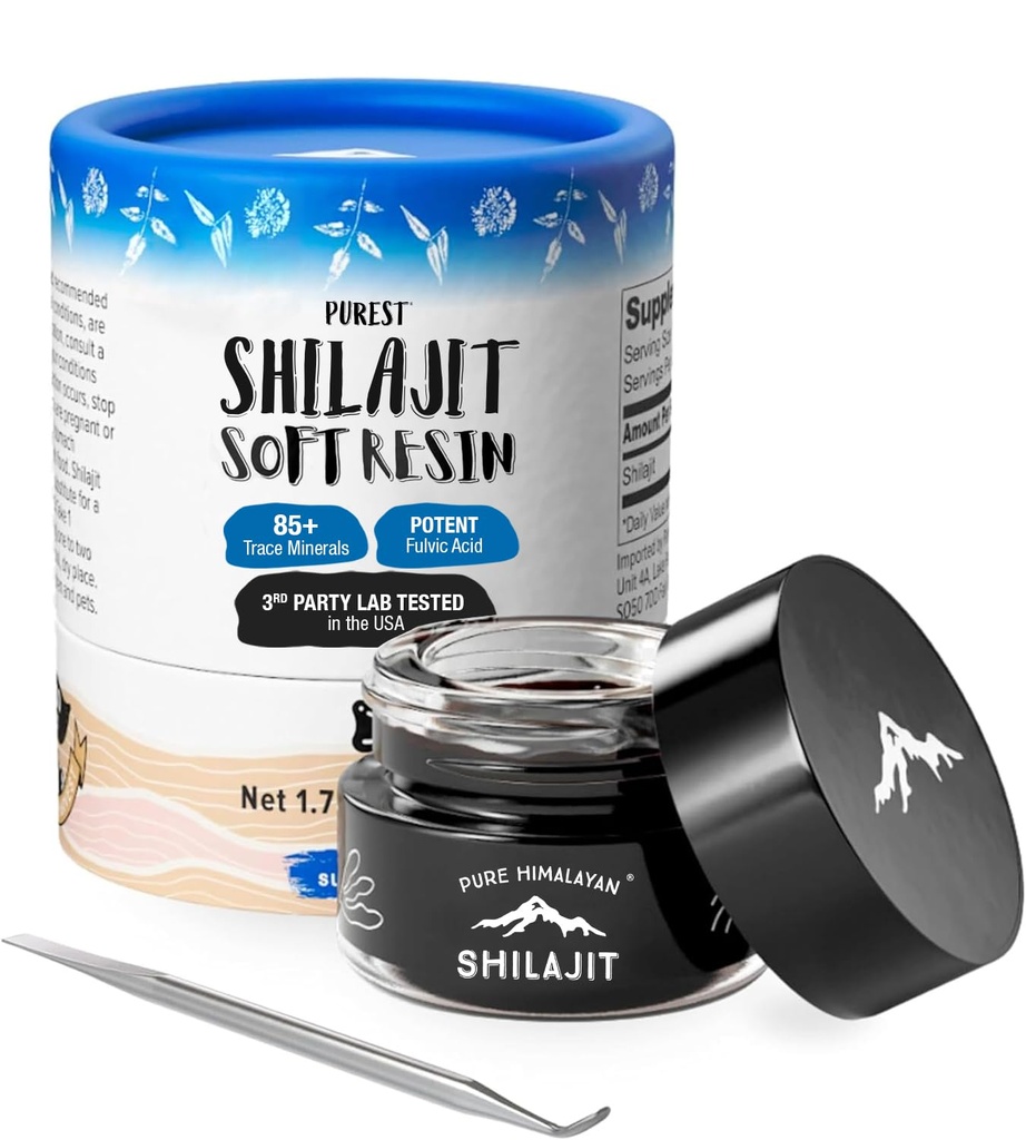 Shilajit by Pure Himalyan Shilajit ®, Grade A Himalayan Soft Resin, Energy & Immune Support, Natural Source of Fulvic Acid & 85 + Trace Minerals Supplement for Men & Women (50ml / 1,5 fl oz)