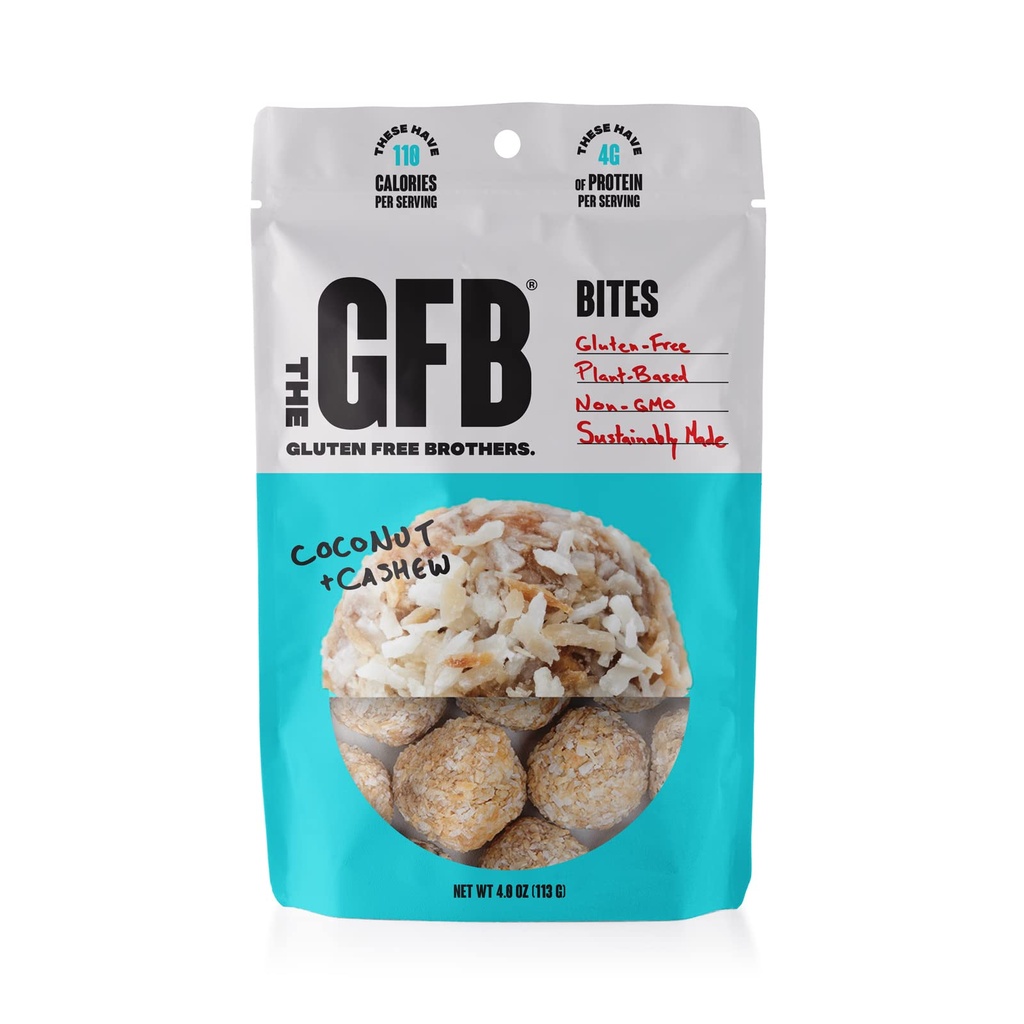The Gluten Free Bar, Protein Bites, Coconut Cashew Crunch, 4 Ounce Bag, Vegan, Dairy Free, Non GMO, Soy Free