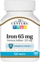 21. Century Żelazo 65 Mg Siarczan żelaza 325 Mg Tabletki, 120 Ilość (Opakowanie po 2)