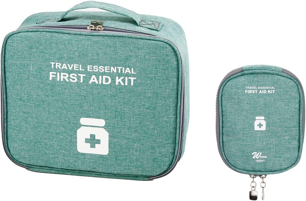 Puste torby pierwszej pomocy, Travel Medicine Bag, Medical Supplies Organizer Bag, Portable Kit for Traveling, Samochód, Strona główna, Kemping, Office, Turystyka, Outdoor (Zielony kationowy)