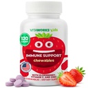 Dzieci Elderberry z cynkiem i witaminą C - Suplement immunologiczny do żucia tabletki - Smaczny naturalny mieszany aromat Berry - Wegan, Wegetarianin, Gluten Free, Non-GMO, dla dzieci, 120 Chewables