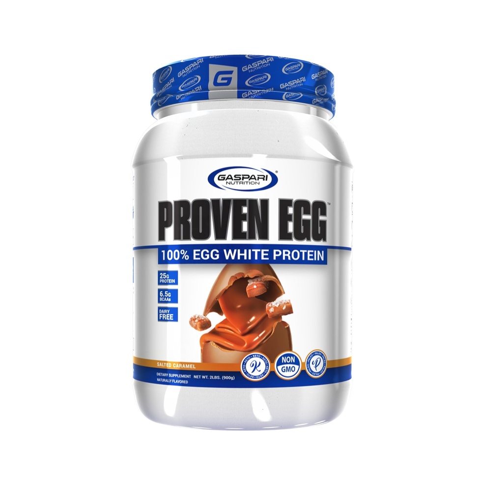 Gaspari Nutrition Proven Egg, 100% Białko białko białkowe jaj, 25g Białko, Keto Friendly, Nabiał i Laktoza Free, Soy Free (2 funtów, Karmel słodzony)