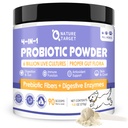 NATURE DOCELOWE Probiotyki dla psów - Probiotyki psów, Plus Prebiotyczne, Enzymy trawienne, Włókno, Gut wsparcia, Immune Health, 6 Miliard CFU Proszek probiotyczny psów, Relieve Biegunka, Loose Stool, 90 Scoops